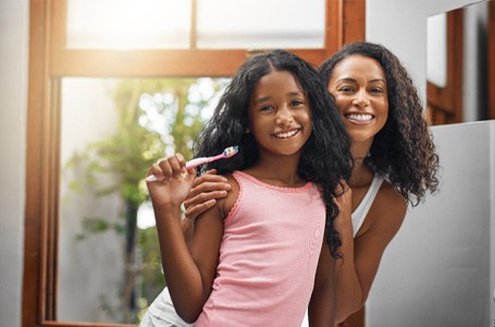 Mother and daughter smiling in Allen 